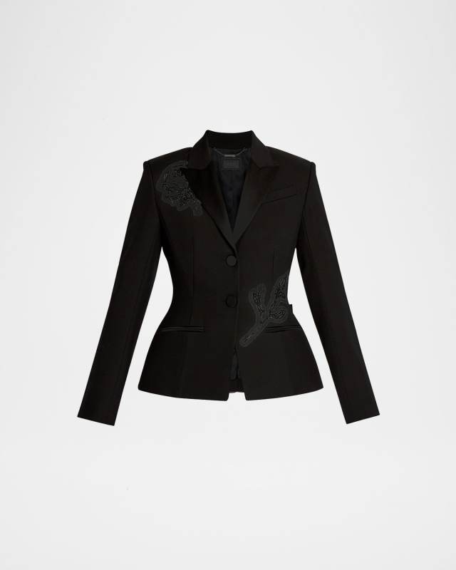 Crystal Rose Hourglass Single-Breasted Blazer
